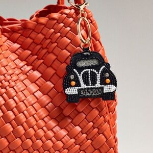 NWT Anthropologie LONDON City Collection Beaded Bag Charm TAXI